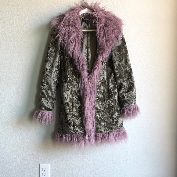 Widow Jackets & Blazers - Widow Art Magic Crushed Velvet Faux Fur Trim Jacket Witchy Witchcore Y2K
